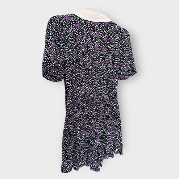 Maje Designer Navy, White and Purple Floral Romper - Picture 6 of 8